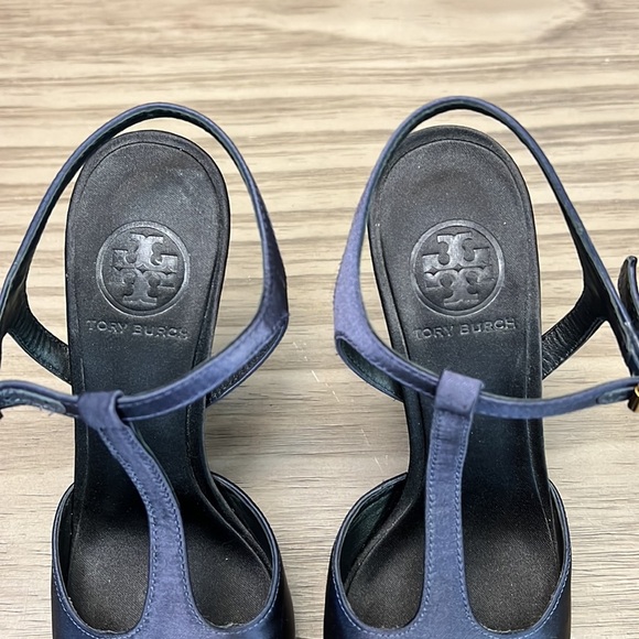 TORY BURCH ROUND TOE MANDY T-STRAP HIGH HEELS SIZE 7 - Picture 3 of 16